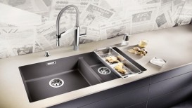 Мийка для кухні прямокутна BLANCO SUBLINE 700-U Level SILGRANIT під стільницю алюметаллик 523540