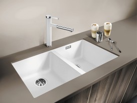 Мийка для кухні прямокутна BLANCO SUBLINE 350/350-U SILGRANIT під стільницю білий 523578