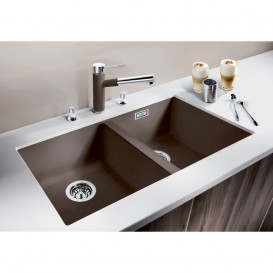 Мийка для кухні прямокутна BLANCO SUBLINE 350/350-U SILGRANIT під стільницю мускат 523582