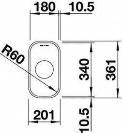 Мийка для кухні овальна Blanco Supra 180-U нержавіюча сталь полірована 518197