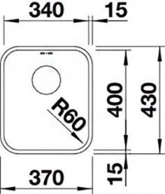 Мийка для кухні прямокутна Blanco Supra 340-U нержавіюча сталь полірована 518199