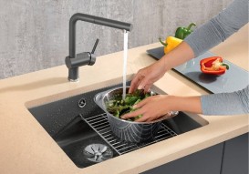 Мийка для кухні прямокутна BLANCO SUBLINE 500-U кераміка PuraPlus під стільницю базальт 523739