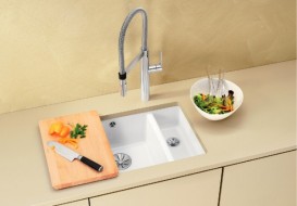 Мийка для кухні прямокутна BLANCO SUBLINE 350/150-U кераміка PuraPlus під стільницю глянсовий білий 523741