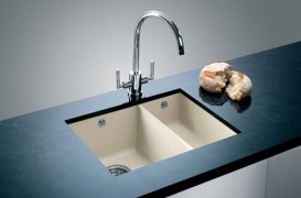 Мойка для кухни прямоугольная BLANCO SUBLINE 350/150-U керамика PuraPlus  под столешницу  глянцевый магнолия 523742