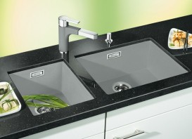 Мойка для кухни прямоугольная Blanco SUBLINE 500-U SILGRANIT искусственный гранит  темная скала 523433