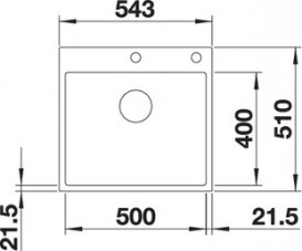 Мойка для кухни прямоугольная Blanco SUBLINE 500-IF/A искусственный гранит  стальной кант  клапан-автомат  белый 524112