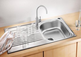 Мойка для кухни прямоугольная Blanco Tipo 45 S Compact нержавеющая сталь декор 513675