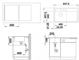 Мийка для кухні прямокутна BLANCO ZENAR 45 S SILGRANIT® PuraDur® темна скеля 523805
