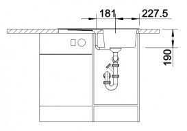 Мойка для кухни прямоугольная BLANCO Zia 45 S SILGRANIT® PuraDur® антрацит 514732