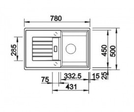 Мийка для кухні прямокутна BLANCO Zia 45 S SILGRANIT® PuraDur® алюметаллик 514725