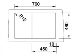 Мойка для кухни прямоугольная BLANCO Zia 45 S SILGRANIT® PuraDur® жасмин 514727