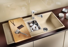 Мийка для кухні прямокутна BLANCO ZIA 6 S SILGRANIT врізна обертаємося шампань 514744