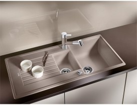 Мийка для кухні прямокутна BLANCO ZIA 6 S SILGRANIT врізна обертаємося сірий беж 517419