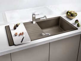 Мийка для кухні прямокутна BLANCO ZIA XL 6 S SILGRANIT врізна обертаємося сірий беж 517576