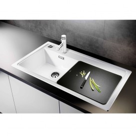 Мийка для кухні прямокутна Blanco ZENAR 45 S-F SILGRANIT клапан-автомат чаша справа билий 523795