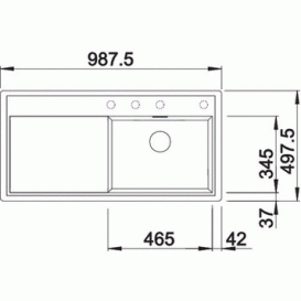 Мийка для кухні прямокутна Blanco Zenar XL 6 S-F SILGRANIT клапан-автомат чаша справа антрацит 523884