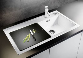 Мийка для кухні прямокутна BLANCO Zenar XL 6S врізна чаша справа з клапаном-автоматом білий 523948
