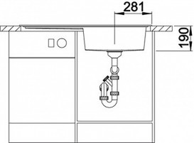 Мойка для кухни прямоугольная BLANCO Zenar XL 6S врезная  чаша справа  с клапаном-автоматом  жасмин 523949