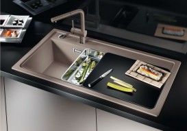 Мойка для кухни прямоугольная BLANCO Zenar XL 6S врезная  чаша слева  с клапаном-автоматом  шампань 523980