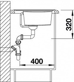 Мийка для кухні прямокутна BLANCO Zenar XL 6S врізна чаша справа з клапаном-автоматом шампань 523950