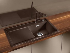 Мийка для кухні прямокутна BLANCO Zenar XL 6S врізна чаша справа з клапаном-автоматом кава 523953