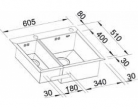 Мойка для кухни прямоугольная Blanco ZEROX 340/180-IF/А нержавеющая сталь  зеркальная полировка 521642