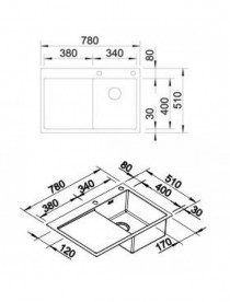 Мойка для кухни прямоугольная Blanco ZEROX 4 S-IF/А чаша справа  нержавеющая сталь  зеркальная полировка 521621