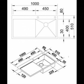 Мойка для кухни прямоугольная Blanco ZEROX 5 S-IF/А чаша справа  нержавеющая сталь  зеркальная полировка 521627