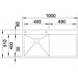 Мийка для кухні прямокутна Blanco ZEROX 5 S-IF/А чаша зліва нержавіюча сталь дзеркальне полірування 521628