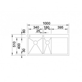 Мийка для кухні прямокутна Blanco ZEROX 6 S-IF/А чаша зліва нержавіюча сталь дзеркальне полірування 521644
