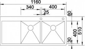 Мийка для кухні прямокутна Blanco ZEROX 8 S-IF/А чаша справа нержавіюча сталь дзеркальне полірування 521649