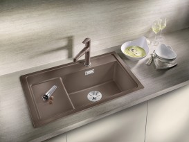 Мойка для кухни прямоугольная BLANCO Zenar XL 6S Compact врезная  с клапаном-автоматом  мускат 523762