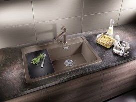 Мойка для кухни прямоугольная BLANCO Zenar XL 6S Compact врезная  с клапаном-автоматом  мускат 523762