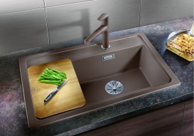 Мойка для кухни прямоугольная BLANCO Zenar XL 6S Compact врезная  с клапаном-автоматом  мускат 523762