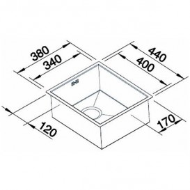 Мойка для кухни прямоугольная Blanco ZEROX 340-U нержавеющая сталь  зеркальная полировка 521583