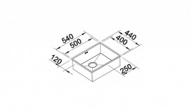 Мойка для кухни прямоугольная Blanco ZEROX 500-U нержавеющая сталь  зеркальная полировка 521589