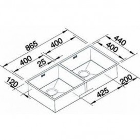 Мийка для кухні прямокутна Blanco ZEROX 400/400-U нержавіюча сталь дзеркальна поліровка 521620