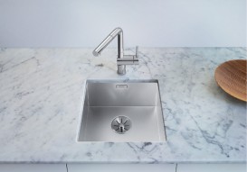 Мойка для кухни прямоугольная Blanco ZEROX 340-U нержавеющая сталь Durinox® с отводной арматурой InFino® 521556