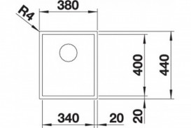 Мойка для кухни прямоугольная Blanco ZEROX 340-IF нержавеющая сталь Durinox® с отводной арматурой InFino® 523096