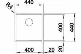 Мийка для кухні квадратна Blanco ZEROX 400-IF нержавіюча сталь Durinox® з відвідної арматурою InFino® 523097