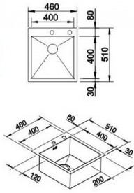 Мийка для кухні прямокутна Blanco ZEROX 400-IF / A нержавіюча сталь Durinox® з відвідної арматурою InFino® 523100