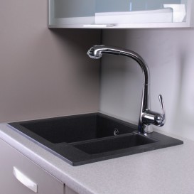 Мийка для кухні прямокутна Буль-Буль Arizona 60х50х21.5 обертаємося врізна Маграніт світло-чорний 105060004