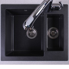 Мийка для кухні прямокутна Буль-Буль Arizona 60х50х21.5 обертаємося врізна Маграніт світло-чорний 105060004