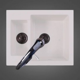 Мойка для кухни прямоугольная Буль-Буль Arizona 60х50х21.5 оборачиваемая врезная Магранит белый 105060001