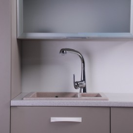 Мийка для кухні прямокутна Буль-Буль Arizona 60х50х21.5 обертаємося врізна Маграніт пісочний 105067001