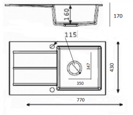 Мойка для кухни прямоугольная Буль-Буль Tennessee врезная Магранит песочный 106087001
