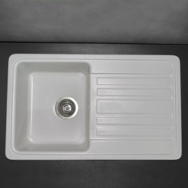 Мойка для кухни прямоугольная Буль-Буль Versal оборачиваемая врезная Магранит белый 109070001