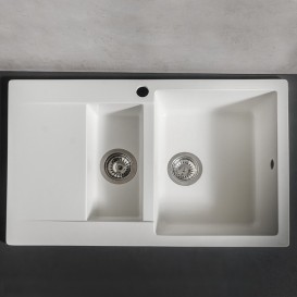 Мийка для кухні прямокутна Буль-Буль La Pas врізна Маграніт білий 110080001