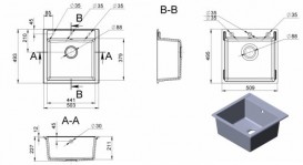 Мойка для кухни прямоугольная Буль-Буль Bodrum 510 врезная Магранит белый 116050001