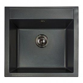 Мойка для кухни прямоугольная Буль-Буль Bodrum 510 врезная Магранит светло-черный 116050004